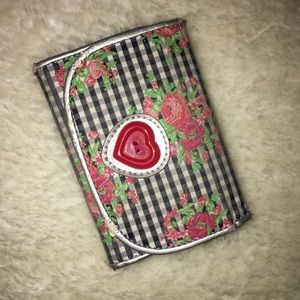 Betsey Johnson Coin / Card Purse gingham pattern